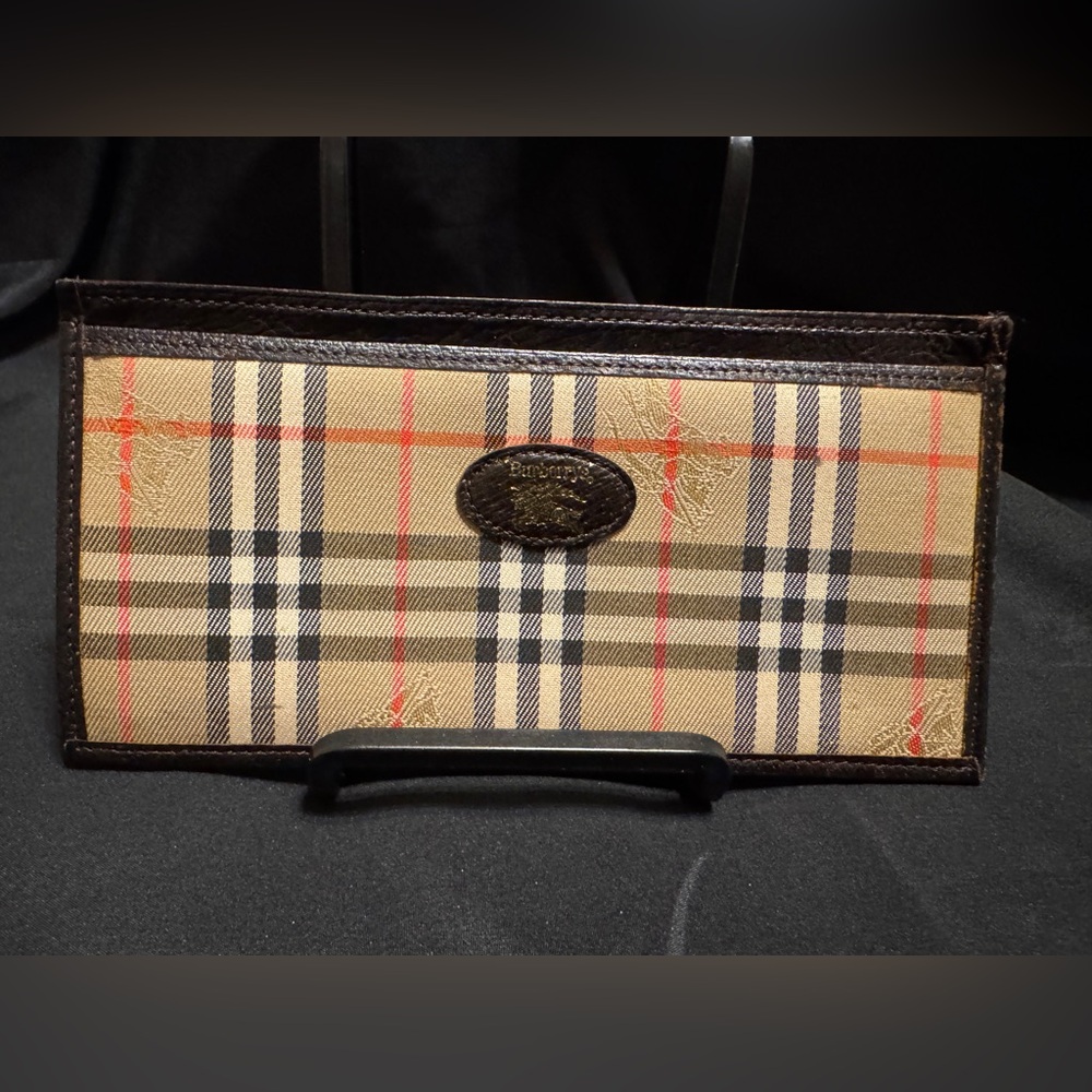 Burberry’s Beige and Brown Nova Check Canvas Wallet